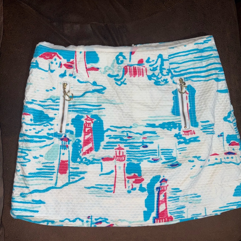 Lilly Pulitzer Coastal Print Mini Skirt - Blue and Red